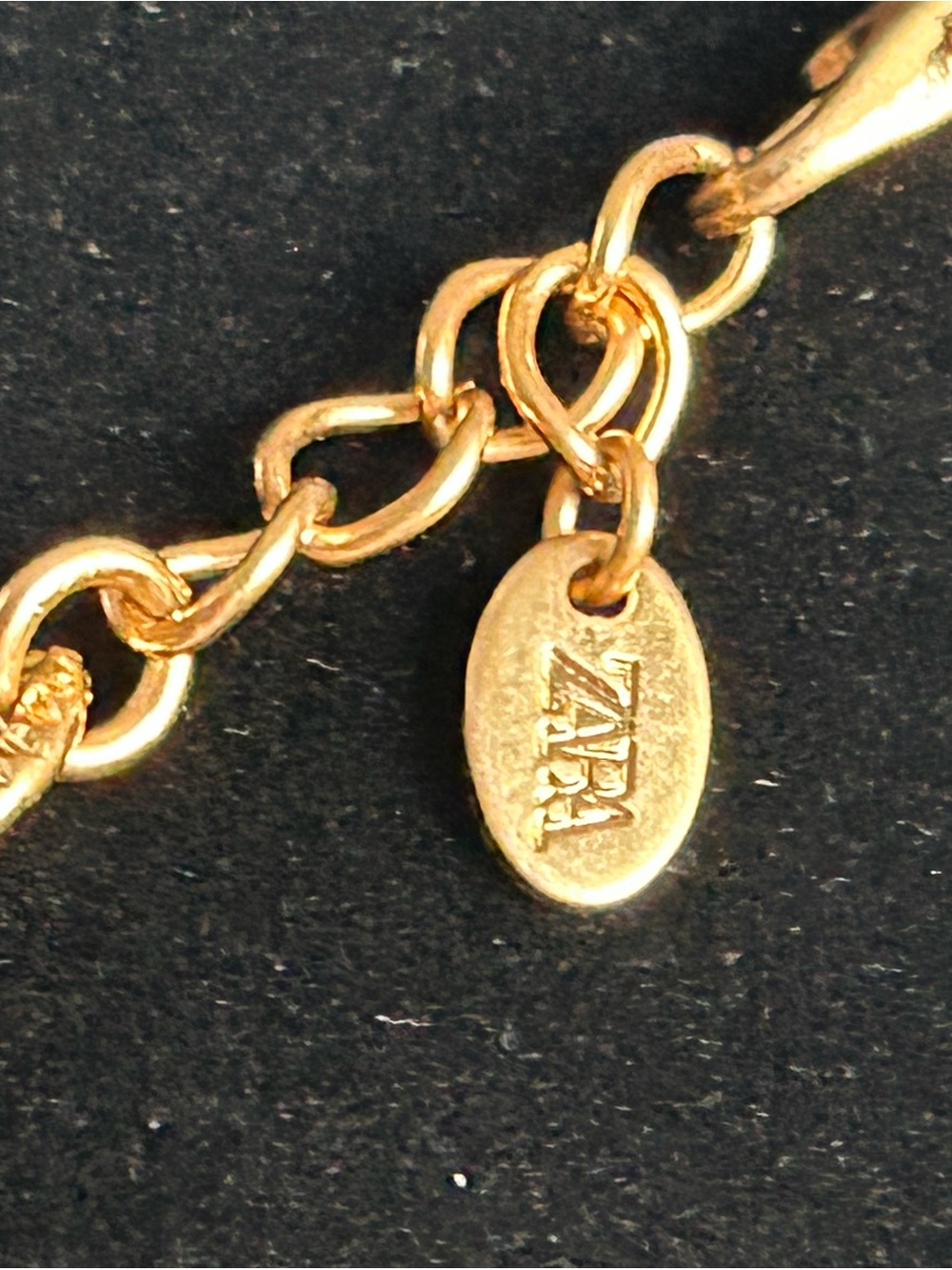 Zara Gold-Tone Hammered Round Pendant Necklace 4 - Picture 8 of 13